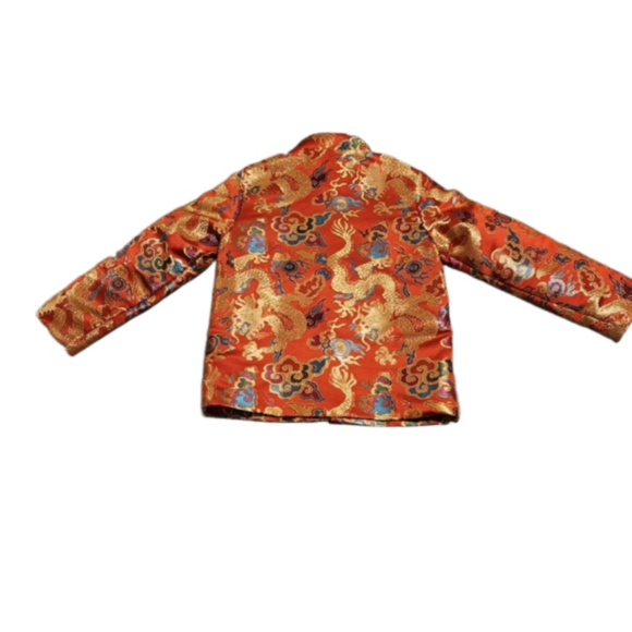 🧥 EUC Traditional Tang Jacket - Vibrant Red with Gold Dragons - Picture 10 of 10